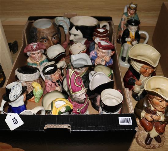 A collection of Toby Character mugs and jugs